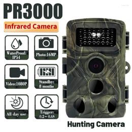 Camcorders Jachtcamera 1080p Trail Pr3000 Night Po Multifunctioneel Ip54 Waterdicht 32mp Video-opnamen buitenshuis