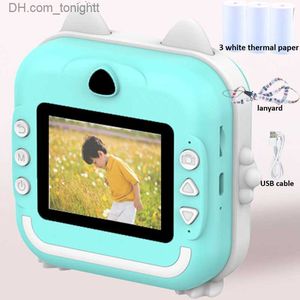 Caméscopes enfants caméra instantanée imprimante 2,4 pouces IPS écran Full HD lumière numérique oreille avec lanière cadeaux d'anniversaire jouet Q230831