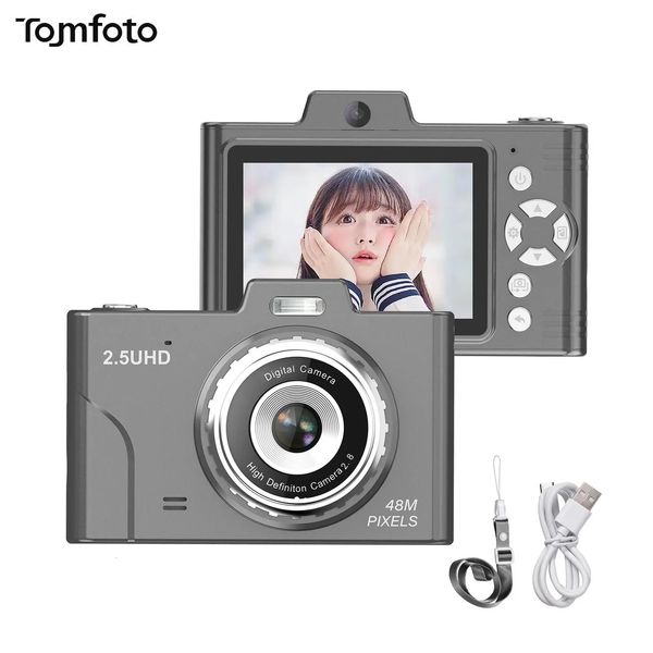 Videocámaras Mini cámara CCD 1080P 48MP Niños portátiles Zoom 8X con lentes duales Pantalla TFT de 28 pulgadas para niños Niñas Adolescentes Regalo 231006