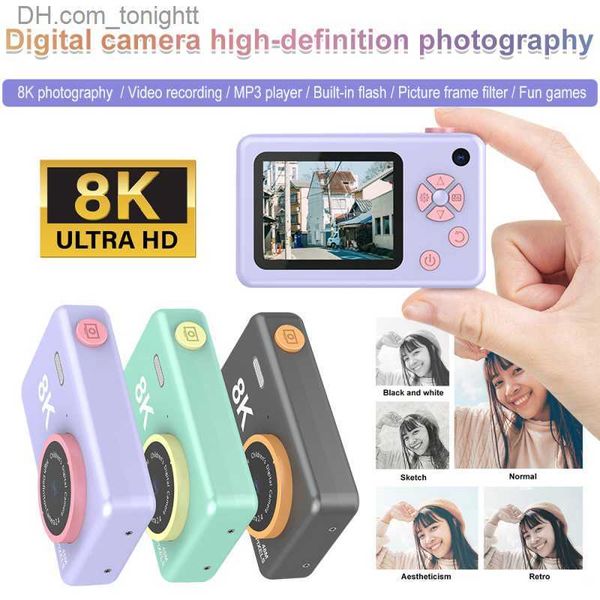 Camcorders Nu HD Digitale Camera 8K Kinderen Student TF128G Foto's/video's/MP3 Afspelen/Flash/Camcorder instapmodel Q230831