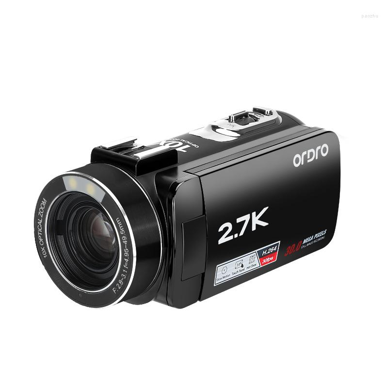 Camcorders Ordro 2.7k видеокамера видеокамеры 10x оптический Zoom 120x Digital Live Streaming Camara Filmadora Home Использование Регистратор