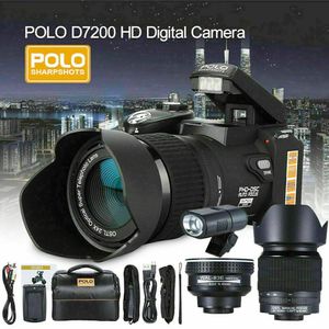 Camcorders POLO D7200 2023 HD digitale camera 24x telelens Groothoek Micro enkele lithiumbatterij Drie lenzen Buitenvideocamera 230830