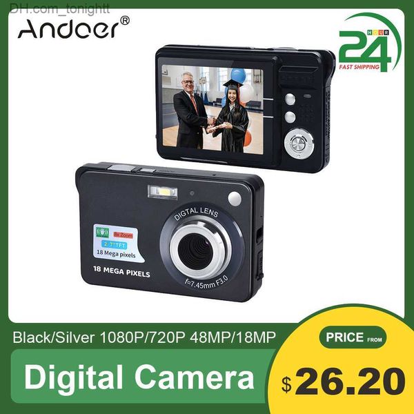 Videocámaras Cámara digital portátil Videocámara de video 1080P Foto de 48MP Zoom 8X Anti-vibración Pantalla TFT grande de 2.7 pulgadas Carga USB con bolsa de transporte Q230831