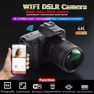 Camcorders WIFI Nachtzicht DSLR-camera 4K Professionele camcorder Digitale HD-videorecorder16X TimeLapse-stabilisator Webcam Mp3-speler 231006