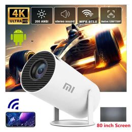 Camcorders Xiaomi-projector HY300 4K Android 11 Dual Wifi6 200 ANSI Allwinner H713 BT5.0 1080P 1280 720P Home Cinema Outdoor Projetor