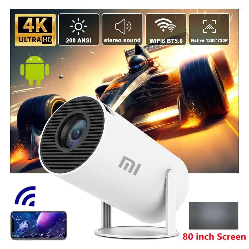 Видеокамеры Проектор Xiaomi HY300 4K Android 11 Dual Wifi6 200 ANSI Allwinner H713 BT5.0 1080P 1280 720P Проектор для домашнего кинотеатра на открытом воздухе