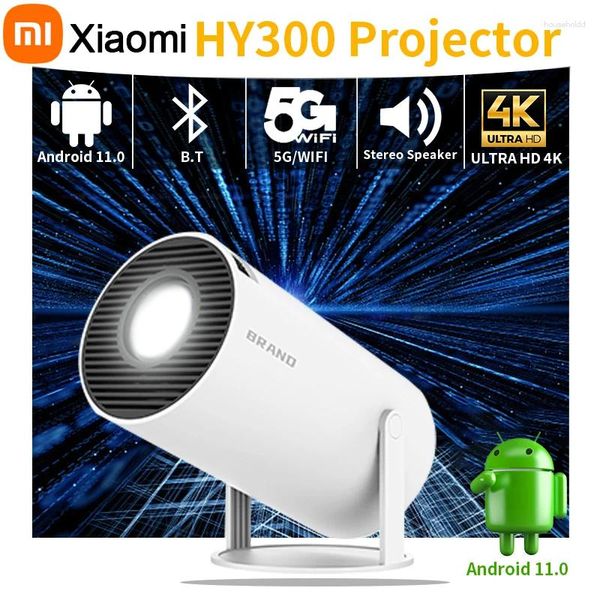 Caméscopes Xiaomi Transpeed Android 11 4K Projecteur WiFi6 HY300 Allwinner H713 200ANSI BT5.0 1280 720P Home Cinéma Tissu portable extérieur