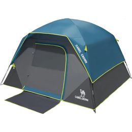 Camel Crown Camping Carpas 2/4/6 Persona impermeable rápida fácil configuración plegable de mochila al aire libre Senderismo 240422