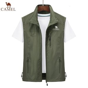 CAMEL brodé gilet de pêche pour le printemps et l'été décontracté respirant veste de cheval séchage rapide hommes gilet 240320