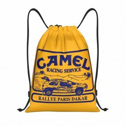 Camel Racing Service Sac à dos à cordon de serrage Sac de sport pour hommes Femmes Formation Sackpack R7xT #