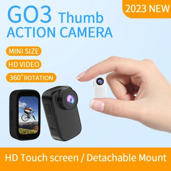 Cámara 2023 nueva Cámara de acción de pulgar HD Wifi 4K con clip magnético de la parte posterior Cámara de bolsillo de bolsillo HD Video conductor Cámara deportiva