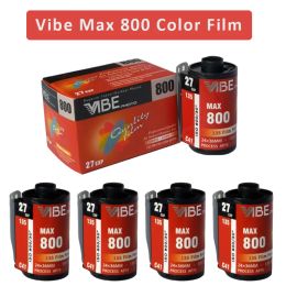 Caméra 35 mm Film 5rolls Vibe Max 800 Color Film ISO 800 135 Film négatif 27 Exp / Roll pour 135 Série Film Camera Vibe 501f Camera