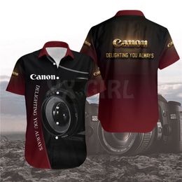 Caméra 3D imprimé chemise hawaïenne hommes pour femmes Harajuku décontracté unisexe 220712
