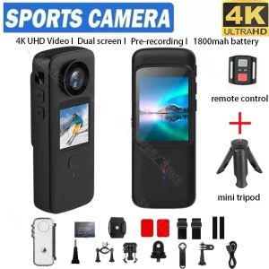 Camera 4K WiFi Antishake Action Camera Dual Screen 30m Waterdichte touchscreen Sportcamera voor reisvideo -recorder duikbodycam