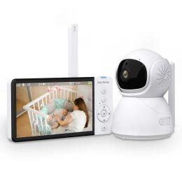 Appareil photo 5,0 pouces Video Video Baby Monitor 5000mAh Écran IPS avec Nanny PTZ Camera 2WAY AUDIO VOX LULLABY SURVEILLANCE RECORDER