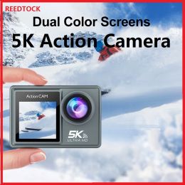 Camera Action Camera 5K 30fps 1080p WiFi Remote Control Dual Screen 170 ° Waterdicht geschikt voor buiten 4K 60fps Sportcamera