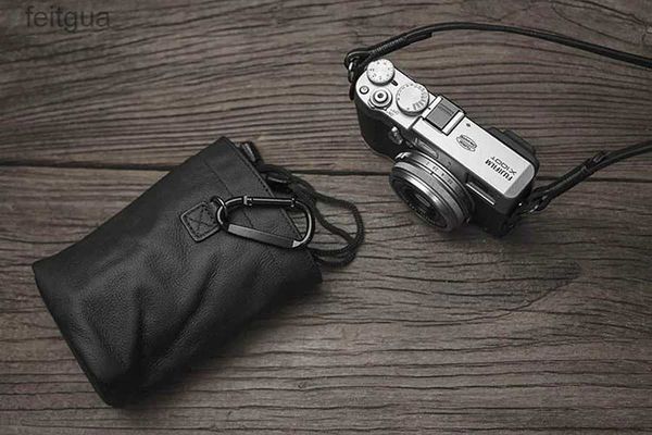 Accesorios para bolso de cámara Funda protectora de cuero genuino negro bolsa suave para Leica M9 M8 Fujifilm X-T1 X-PRO X-E2 X-T10 A6000 A7 A7II YQ240204