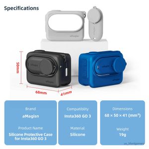 Accessoires de sacs d'appareil photo pour insta360 GO 3 Case de silicone pour Insta360 GO 3 Couverture de protection de la caméra Action avec des accessoires de films de protection contre l'objectif