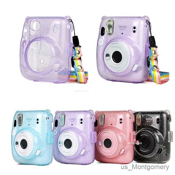 Accesorios de bolsas de cámara para Instax Mini 11 Crystal Transparent Protective Case Bag para Fuji FujiFilm Instant Camera Bag para Instax Mini 11