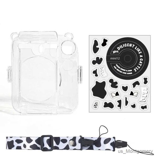 Accesorios de bolsas de cámara para Instax Mini 12 Crystal Transparent Protective Case Bag para Fuji Fujifilm Instant Camera Bag para Instax Mini 12