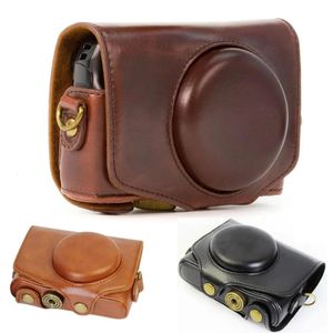 Accessoires de sac pour appareil photo Full body Precise Fit PU cuir étui pour appareil photo numérique housse de sac avec bandoulière pour PowerS SX740 SX730 SX720 231018