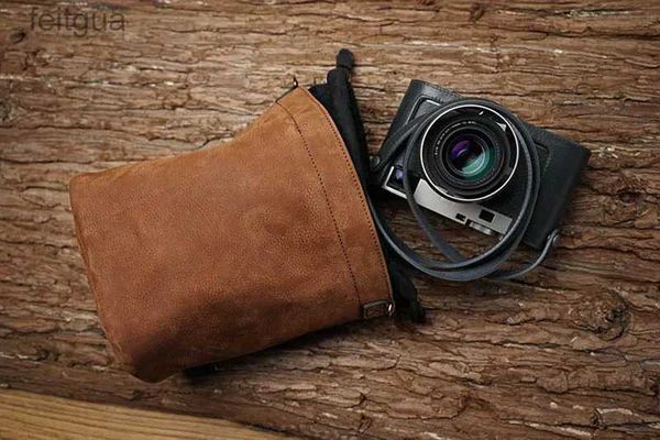 Accesorios para bolso de cámara Protector de cuero genuino Estuche Retro Bolsa suave para Leica M9 M8 Fujifilm X-T1 X-PRO X-E2 X-T10 A6000 A7 A7II YQ240204