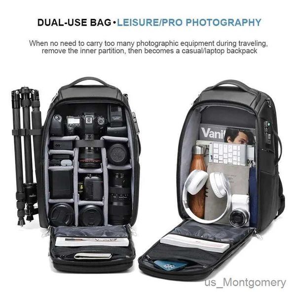 Accessoires de sacs d'appareil photo grande capacité Photographie professionnelle sac à dos antivol de la caméra imperméable adapté au canon Nikon