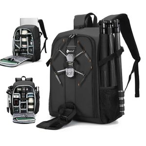 Accesorios de bolsas de cámara Bolsa de la computadora portátil multifuncional a gran capacidad DSLR impermeable/ 15.6 '' Bolsa de la computadora portátil con cubierta de lluvia Fotografía Caso de viaje HKD230817