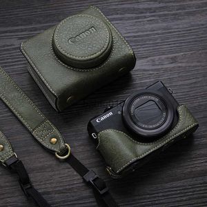 Camera bag accessories new luxury handwork Camera PU leather Bag Body BOX Case For canon G7X2 G7X3 G7X Mark ii iii Protective sleeve shell HKD230817
