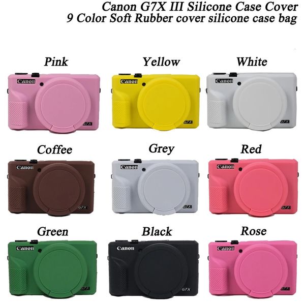 Accessoires de sac pour appareil photo Joli sac vidéo pour appareil photo pour G7XII G7X II G7X Mark 3 G7X III G5X II étui en silicone étui en caoutchouc pour appareil photo housse de protection peau 231204