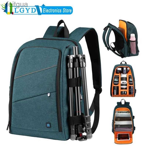 Accesorios para bolsos de cámara PULUZ Mochila impermeable para exteriores Bolso portátil para fotografía con doble hombro Bolso para computadora portátil a prueba de rayones con cubierta para lluvia YQ240204