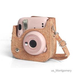 Camerasagaccessoires geschikt voor Fujifilm mini 11 kurk camerasas schoudertas digitale fotografie lederen kas met afneembare schouderband