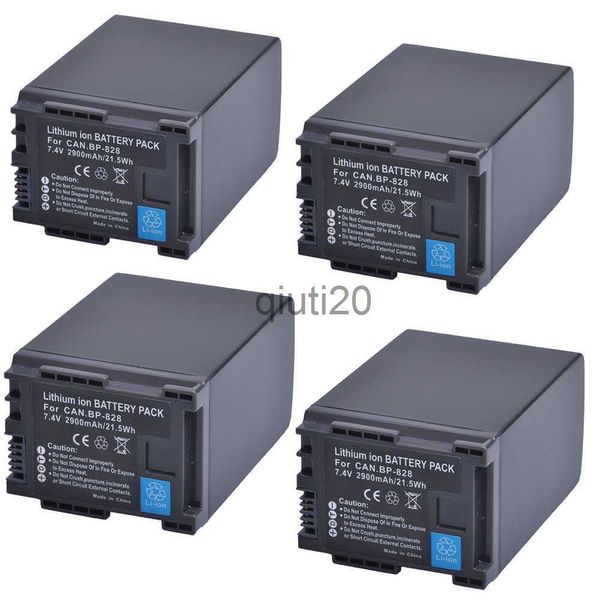 Batteries pour appareil photo 2900mAh 4 pièces BP828 BP-828 Batteries pour appareil photo pour VIXIA GX10 XF400 XF405 HFG20 HFG30 HFG40 HFM41 HFM400 HFS21 HFS30 x0731