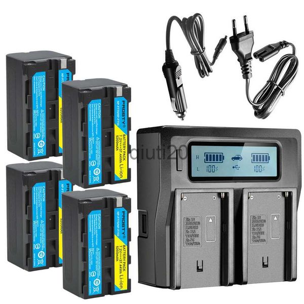 Batteries pour appareil photo 5200 mAh NP-F770 NP-F750 NP F770 NP F750 750 Batteries + Kits de chargeur LCD double ultra rapide pour Sony CCD-RV100 DCR-TRU47E x0731