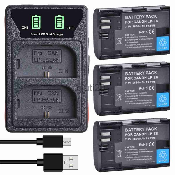 Batteries pour appareil photo LP-E6NH LP-E6N LP E6 Batterie pour R R5 R7 R6 R5C 60Da 60D 70D 80D 90D 5DSR 5Ds 5D 6D 7D Mark II x0731