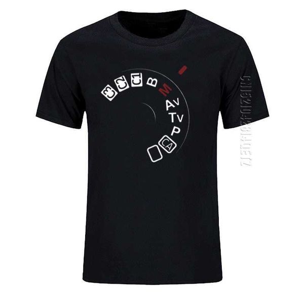 Botón de cámara Disparar manual 100% algodón O cuello camiseta hombres de gran tamaño Pografía camiseta verano camiseta moda camisetas 210629