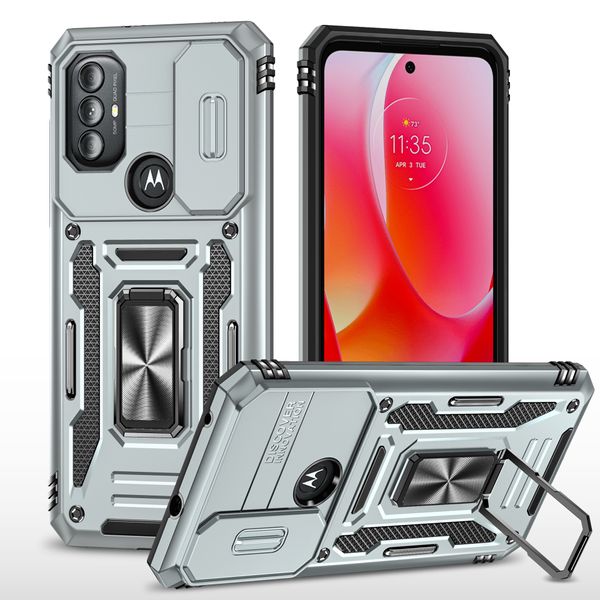 Fundas de cámara para MOTO G14 G54 G73 G53 G13 G Stylus Power E13 G42 E22 G32 G22 Edge 40 30 Pure 4G Neo 5G Armor Window Phone Ring Case