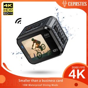 Camera Cerastes Mini 4K60FPS GO HD Action Camera Pro 16MP WiFi 145 ° 10m Body Waterdichte helmvideo -opname Camera's Sport DV CAM
