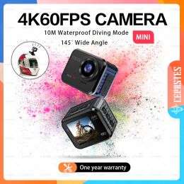 Camera Cerastes Mini Action Camera 4k60fps Ultra HD V8 16MP WiFi 145 ° 10m Body Imperproof Casque Video Recording Cameras Sports DV CAM