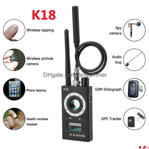 Detector de cámara K18 1Mhz65Ghz Mtifunction Antispy GSM O Bug Finder GPS Lente de señal RF Tracker Detectar inalámbrico 230221 Entrega de gota DHCSY