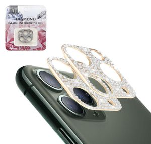 Camera Diamond Gehard Glas voor iPhone 12 11 Pro Max Camera Lens Volledige Cover achterkant Screen Protector Film Glitter Bling met Retail3271297