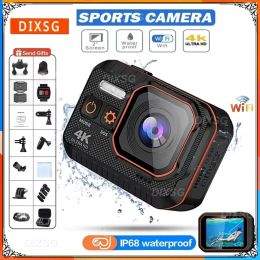 Camera Dixsg Sport Camcorder 4K 60fps WiFi Remote Control 30m Waterdicht