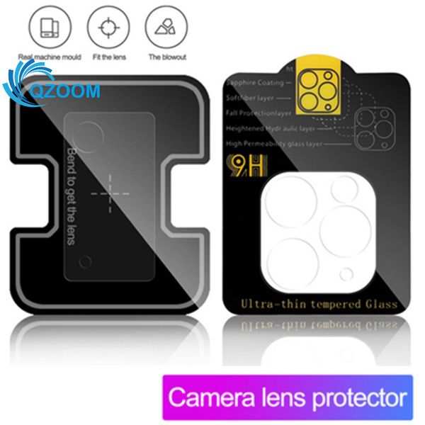 Protector de pantalla de película de cámara para iPhone 12 Mini 11 Pro Max Samsung Note 20 Ultra S21 Plus Plus Full Thone Clear Teléfono Lente de vidrio templado