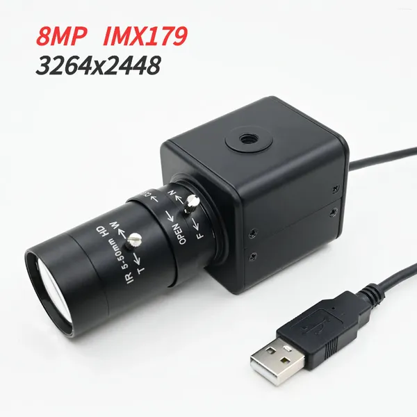 Caméra HD Mini Box Webcam IMX179 avec objectif Varifocal 5-50mm 2.8-12mm pour prise de vue statique à grande vitesse 3264x2448 15fps