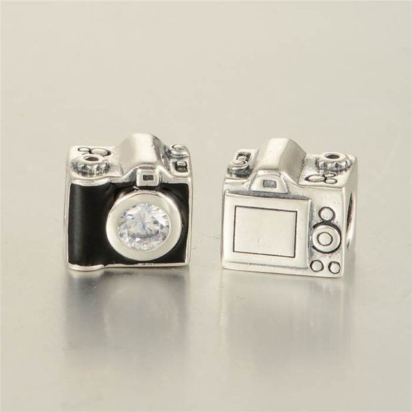 Breloques en argent sterling S925, bijoux d'appareil photo, perles originales, adaptées aux bracelets de style européen, LW590H7275V