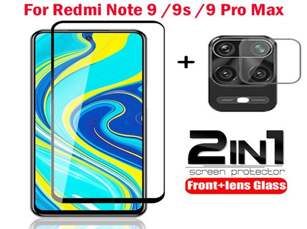 Film d'objectif de caméra pour Redmi Note 9s 9 Pro Max, verre trempé 2 en 1, protecteur d'écran sur Redmi Note 9s Pro Max Glass6918789