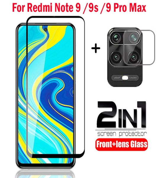 Film d'objectif de caméra pour Redmi Note 9s 9 Pro Max, verre trempé 2 en 1, protecteur d'écran sur Redmi Note 9s Pro Max Glass8198810