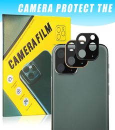 Objectif de caméra pour iPhone 11 Pro Max, protecteur d'écran, jante en métal, verre trempé, film arrière anti-rayures pour iPhone 11 PRO avec B2709550