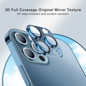 Lentille de caméra, protection complète en verre trempé en alliage métallique, Film de protection d'écran pour iPhone 11 12 13 14 15 Pro Max Mini