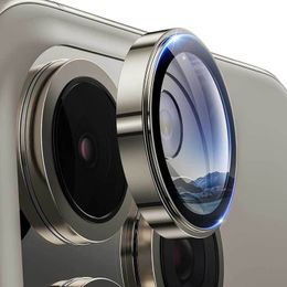 Protecteur d'objectif d'appareil photo pour iPhone 15 14 13 12 11 Pro Max Plus Mini CD Pattern Full Cover 9H Film en verre trempé avec boîte de vente au détail emballé par ensembles